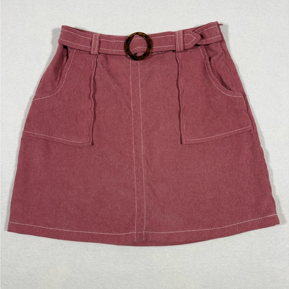 IZ Byer girls'Belted A-Line Skirt in Dusty Rose Size 10 EUC.